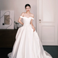 Off Shoulder Sweetheart Satin Wedding Ball Gown  NV7321
