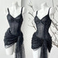 Black Fashion Shiny Sequin Short Homecoming Dress Party Dress nv3024