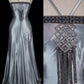Silver Fashion Elegant Exquisite Gem Beading Long Satin Floor Length Ball Gown Evening Dress Birthday Party Dress Prom Dress nv3949