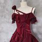 Beautiful Red Elegant Long Mermaid Slim Satin Prom Dress nv4819