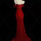 Classy Mermaid Sweetheart Red Slit Sequin Long Evening Gowns Prom Dress nv4151