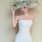 Strapless 3D Floral Tulle Mermaid Wedding Dress with Detachable Sleeves  NV7435