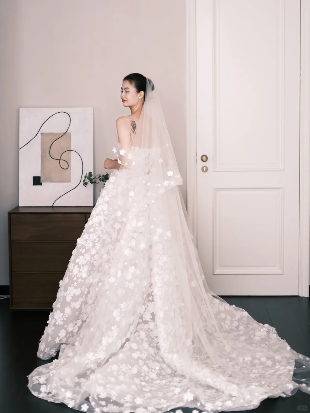 3D Floral Sweetheart Ballgown Wedding Dress Strapless Bridal Gown  NV7262