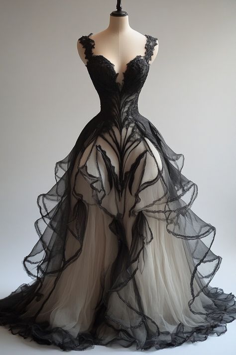 Robe de bal NiceVestidos - Noir-Nude - Dentelle à panneaux - Tulle - Sans manches - Longueur au sol - Traîne NV6187