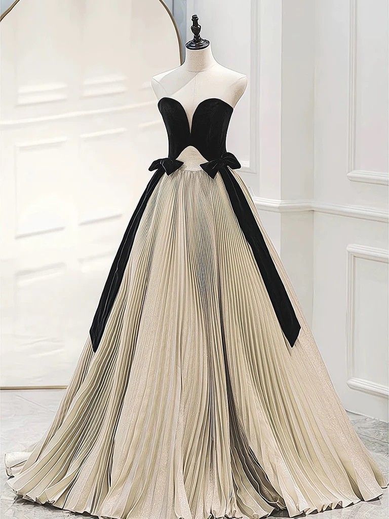 NiceVestidos - Robe longue simple et élégante noire et blanche NV6071