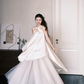 Halter Cutout Satin Tulle Wedding Dress with Beaded Bow Details  NV7385