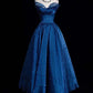 Robe de bal longue bleu roi à sequins, épaules dénudées, ornée d'étoiles, taille cintrée, style féerique NV6428