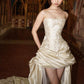 Champagne Fashion Strapless Long Satin Ball Gown Evening Dress nv3325