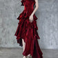 Beautiful Red Elegant Long Mermaid Slim Satin Prom Dress nv4819