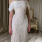 Gorgeous White Off Shoulder Beaded Applique Long Ball Gown Wedding Dress nv1811