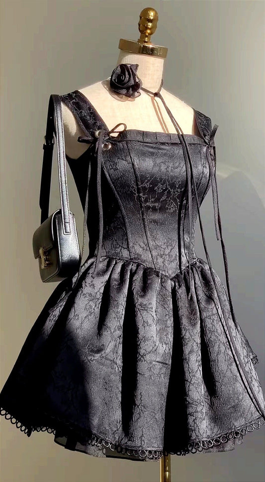 Red stylish short back to school dress party dress nv4901