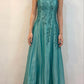 Green Charming Fashion Exquisite Beading Long Elegant Tulle Satin Ball Gown Evening Gown Party Dress nv3975