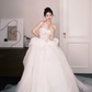 Sweetheart Sheer Lace Corset Wedding Dress, Big Bow Tulle Ballgown with Train  NV7352
