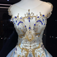 Light Blue Detachable Overskirt Rhinestone Mermaid Evening Gown  NV7092