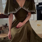White/Green/Black simple elegant cape style embroidered long Prom Dress evening dress party dress nv2421