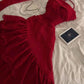 Red Fashion Elegant Floral Long chiffon Ruffle Ball Gown Evening Dress Party Dress nv3550