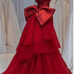 Red stylish elegant off-shoulder long satin ball gown evening dress party dress nv3590