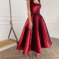 Red shiny elegant spaghetti strap long sequined ball gown evening dress party dress nv3538
