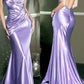 Pink Purple Fashion Elegant V-neck Spaghetti Straps Long Mermaid Slim Satin Sexy Empire Pleated Trailing Party Ball Gown Evening Dress Prom Dress nv3933