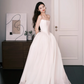 Strapless Satin Ball Gown Wedding Dress Corset Bodice Long Train Bridal Gown  NV7204