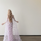 Strapless Lavender Mermaid Prom Dress With 3D Floral Cape  NV7119