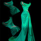Green Gorgeous Fashionable Elegant Exquisite Baoshi Beaded Long Satin Floor Length Trailing Slit Sexy Prom Dress Evening Dress Birthday Party Dress Prom Dress nv3947