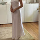 White solid color fashion elegant long satin wedding bridesmaid dresses guest party dresses prom dresses evening dresses ball gowns nv3935