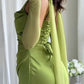 NiceVestidos--Green Simple And Elegant Back Tie Prom Dress Fashion Wedding Guest Dress NV5847
