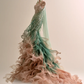 Mint Green Peach Pink Gradient Strapless Crystal Mermaid Gown  NV7480