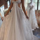 NiceVestidos - Robe de bal longue et scintillante en tulle blanc, robe de mariée NV5842
