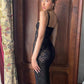 Sexy Slim Fit Suspender Dress See-through Ball Gown One-shoulder Suspender Dress Lace Evening Dress nv1757