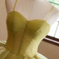 A-Line Sweetheart Neck Tulle Green Long Prom Dress, Green Long Formal Dress nv1871