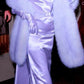 Purple/blue long satin prom dress birthday party dress nv5287