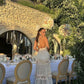 White V-neck stylish elegant lace long tulle ball gown evening dress wedding guest dress nv3335
