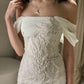 Gorgeous White Off Shoulder Beaded Applique Long Ball Gown Wedding Dress nv1811