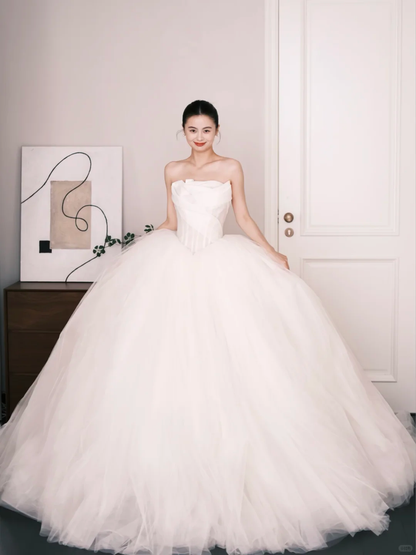 Strapless Tulle Ball Gown Wedding Dress Princess Bridal Gown  NV7222
