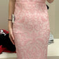 NiceVestidos--Pink Fashion Elegant Floral Long Graduation Dress NV5850