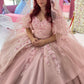 NiceVestidos--Pink exquisite lace floral long floor-length ball gown wedding dress NV5832