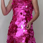 Pink Fashion Elegant Strapless Short Sequin Homecoming Dress Birthday Cocktail Party Dress Evening Dress Prom Dress nv3958