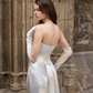 Ivory Strapless Cowl Neck Satin Mermaid Wedding Gown  NV7196