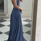 NiceVestidos - Robe de soirée longue en satin bleu NV5951