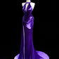 Purple Simple Elegant Satin Long Prom Dress Evening Gown Party Dress nv4256