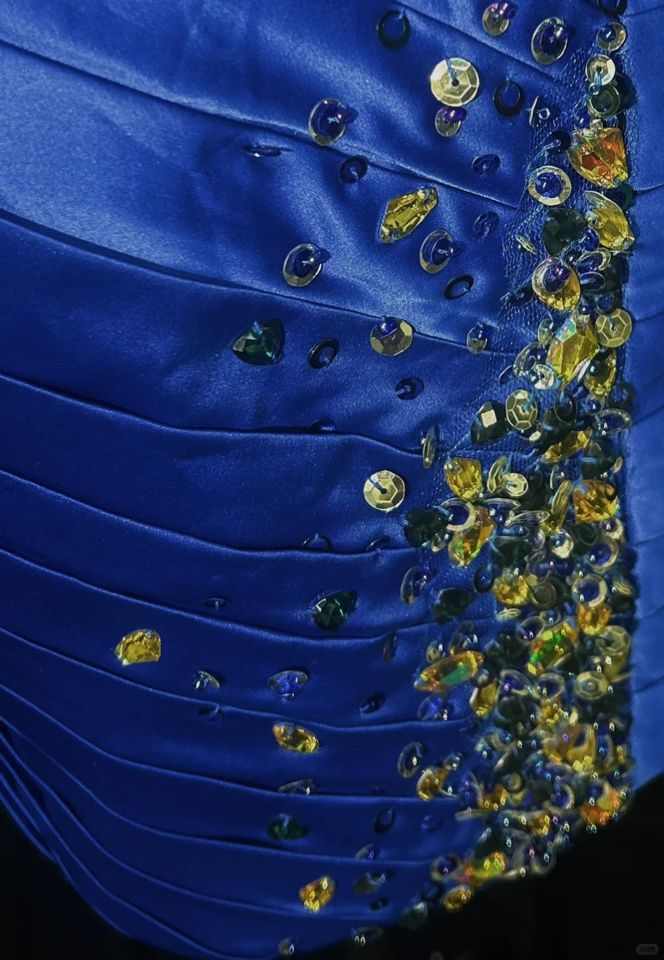 Strapless Royal Blue Homecoming Dress Pleated Satin Mini Formal Gown with Rhinestone Beading  NV6888