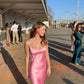 🌷Light Pink Elegant Beautiful Charming Long Satin Prom Dress Evening Dress Party Dress Prom Dress nv3993
