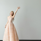 Strapless Nude Pink Ball Gown Prom Dress, Rose Beaded Embroidery Evening Gown  NV7112