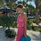 Blue/Pink Fashion Two Piece Suit Elegant Wedding Guest Party Dress Holiday Dress nv5334