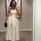 White polka dot fashionable mid-length chiffon homecoming dress birthday party dress nv5283
