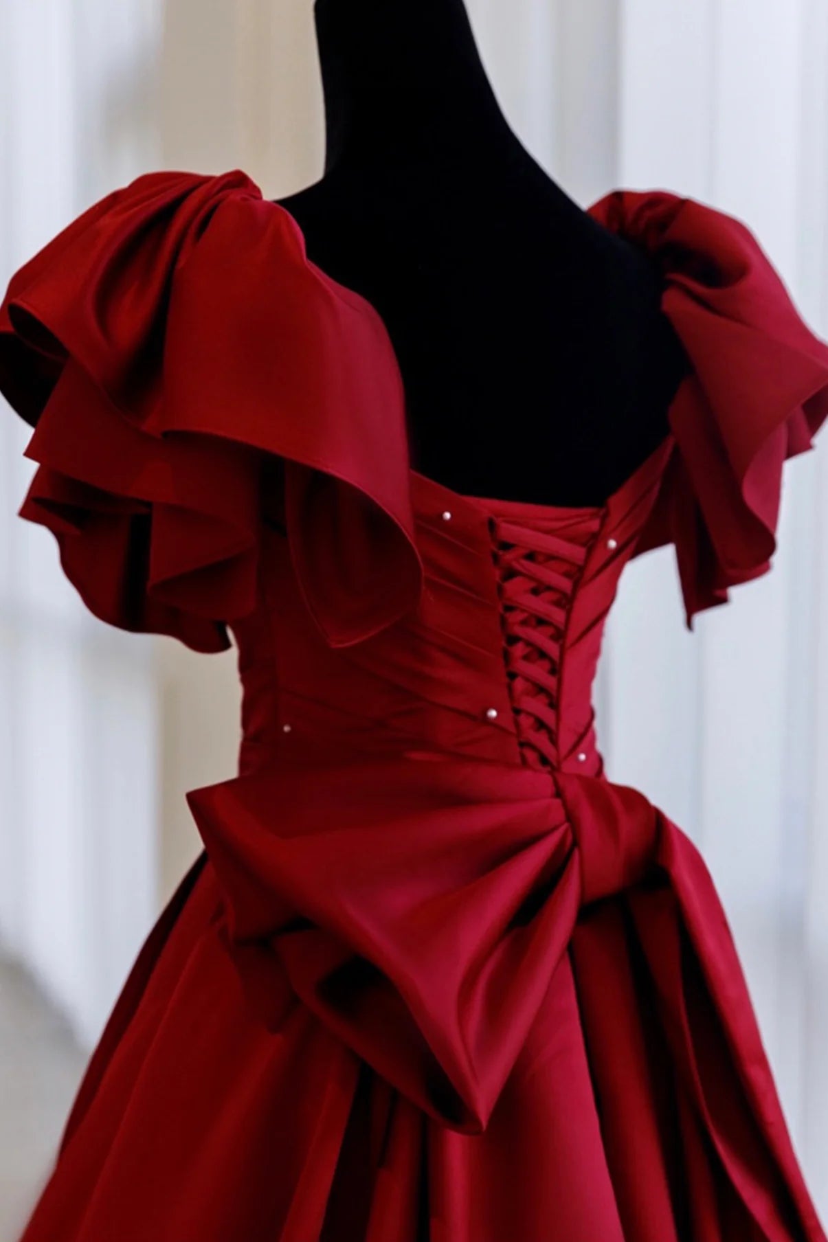 Red Fashion Elegant long satin prom dresses evening dress Party Dress nv3414