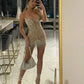 Shiny Sequins Tassel Sexy Bodycon Mini Dress Homecoming Dress Party Dress nv1882