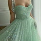 Green shiny sequins midi homecoming dress party dress prom dress nv71